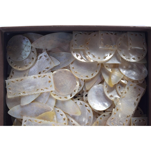 2010 - ASSORTED 19TH CENTURY CHINESE MOTHER OF PEARL GAMING COUNTERS. (qty)