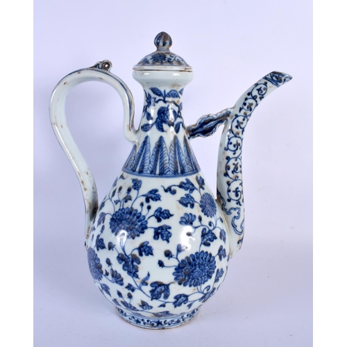 2019 - A VERY LARGE CHINESE BLUE AND WHITE PORCELAIN GUAN JAR 20th Century, together with an Islamic market... 