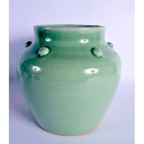 2038 - A LARGE CHINESE CELADON VASE 20th Century. 21 cm x 19 cm.