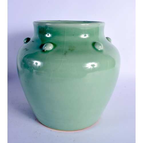 2038 - A LARGE CHINESE CELADON VASE 20th Century. 21 cm x 19 cm.