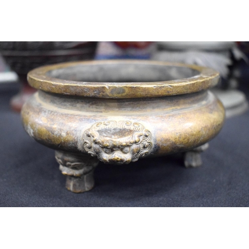 2434 - A CHINESE BRONZE CENSER 20th Century. 15 cm wide.