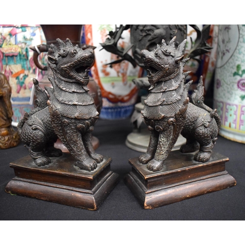 2435 - A PAIR OF 19TH CENTURY SOUTH EAST ASIAN BRONZE BUDDHISTIC FIGURES. 20 cm x 10 cm.