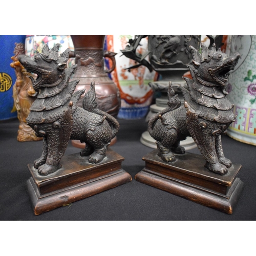 2435 - A PAIR OF 19TH CENTURY SOUTH EAST ASIAN BRONZE BUDDHISTIC FIGURES. 20 cm x 10 cm.