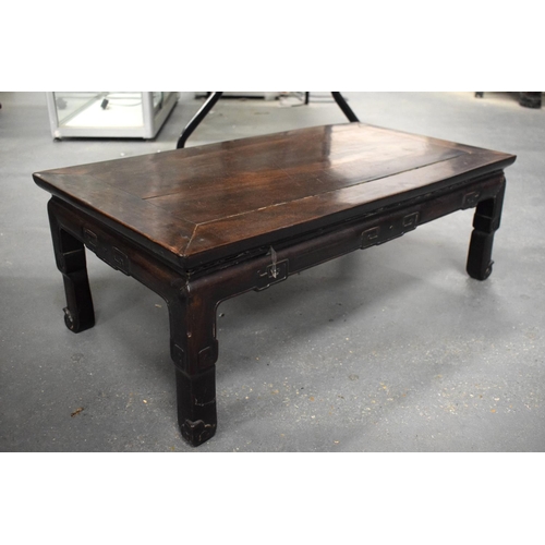 2436 - A LOW 19TH CENTURY CHINESE CARVED HARDWOOD TABLE Qing. 76 cm x  40 cm.