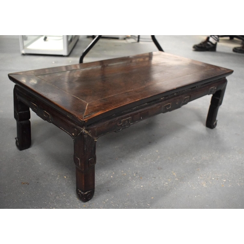 2436 - A LOW 19TH CENTURY CHINESE CARVED HARDWOOD TABLE Qing. 76 cm x  40 cm.