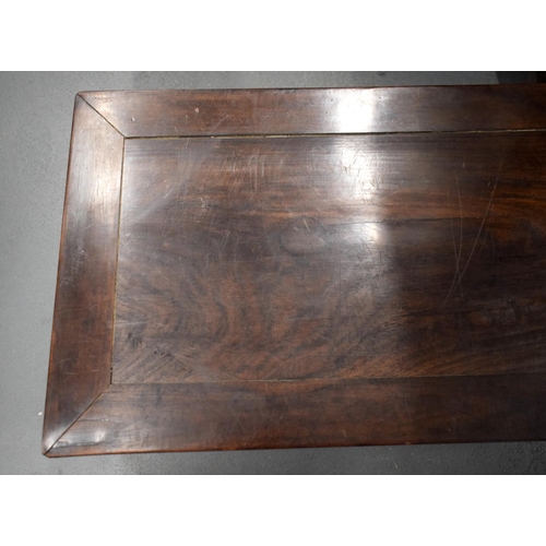 2436 - A LOW 19TH CENTURY CHINESE CARVED HARDWOOD TABLE Qing. 76 cm x  40 cm.