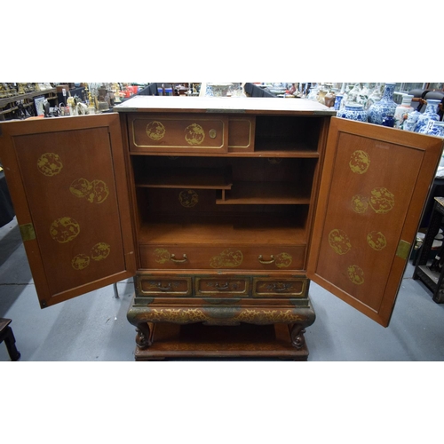 2437 - A FINE 19TH CENTURY JAPANESE MEIJI PERIOD SILVER INLAID CABINET decorated with foliage. 140 cm x 100... 