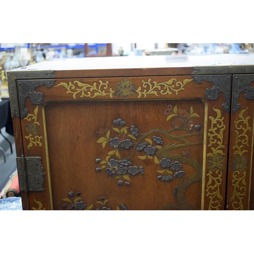 2437 - A FINE 19TH CENTURY JAPANESE MEIJI PERIOD SILVER INLAID CABINET decorated with foliage. 140 cm x 100... 