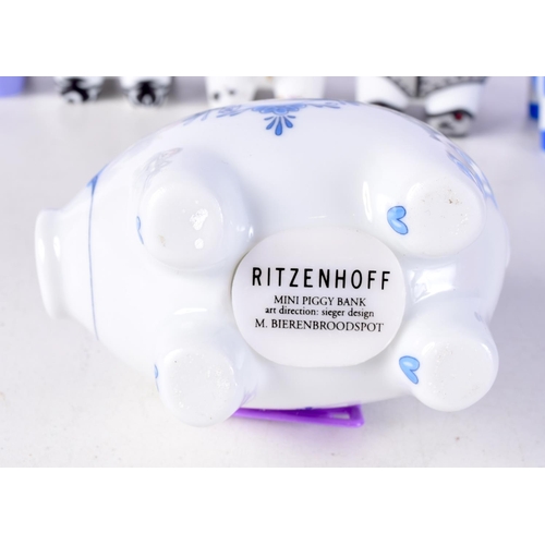 3009 - A collection of Ritzenhoff porcelain piggy banks 7.5 x 9 cm (7)