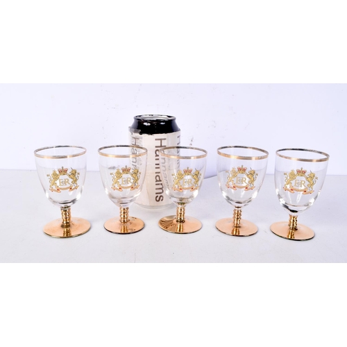 3018 - A collection of commerative glasses 1953 Queens Coronation 9cm (5).