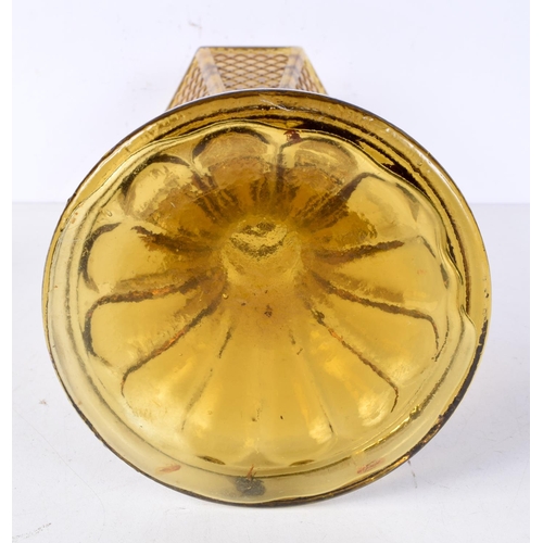 3019 - A large Italian glass Lantern post candlestick holder 50 cm .