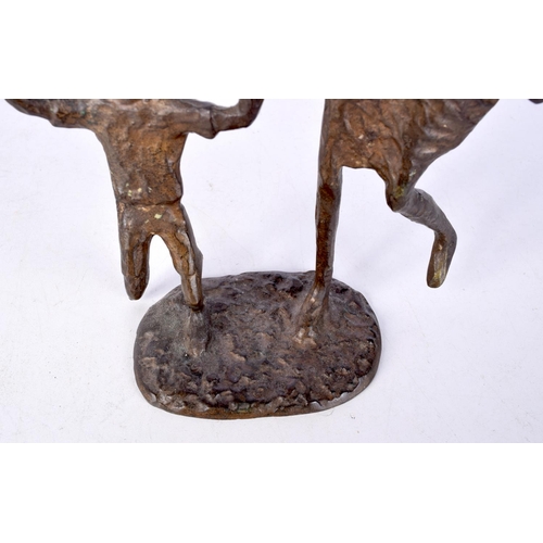 3024 - A stylised bronze of a female and a child 25 cm.