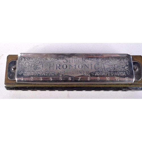 3033 - A cased Super Chromonica  by Hohner together with a Hohner Vineta No 4 harmonica