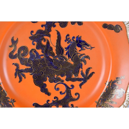 3067 - A pair of 19th Century Masons Ironstone hand painted Dragon plates 27 cm (2).