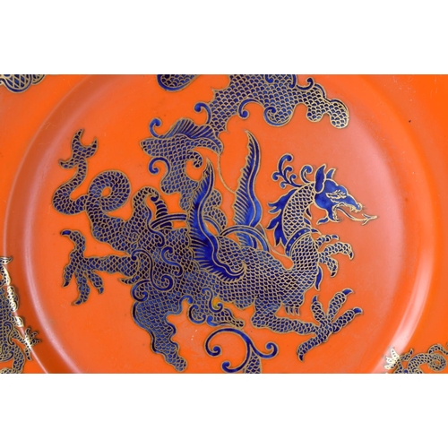 3067 - A pair of 19th Century Masons Ironstone hand painted Dragon plates 27 cm (2).