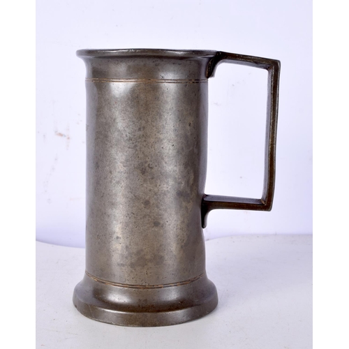 3071 - A 19th Century pewter Demi litre measure with date stamps 15 cm.