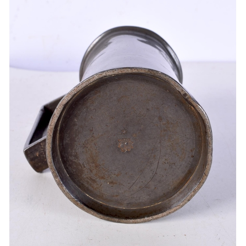 3071 - A 19th Century pewter Demi litre measure with date stamps 15 cm.