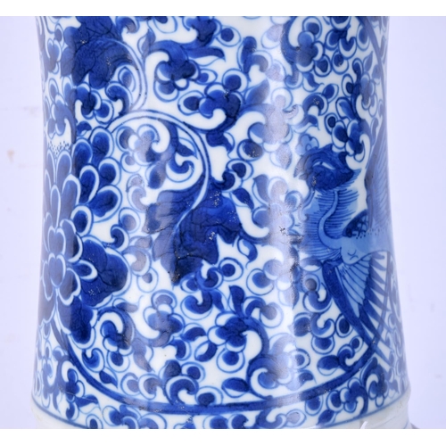 3089 - A large Chinese porcelain blue and white Yen Yen phoenix vase 46 cm.