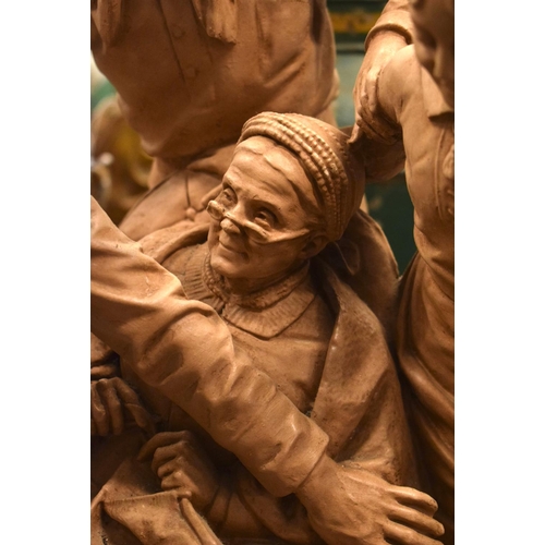 3876 - A LARGE AMERICAN TERRACOTTA FIGURE. 58 cm x 36 cm.