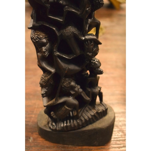 3877 - AN AFRICAN TRIBAL WOOD FIGURE. 60 cm high.