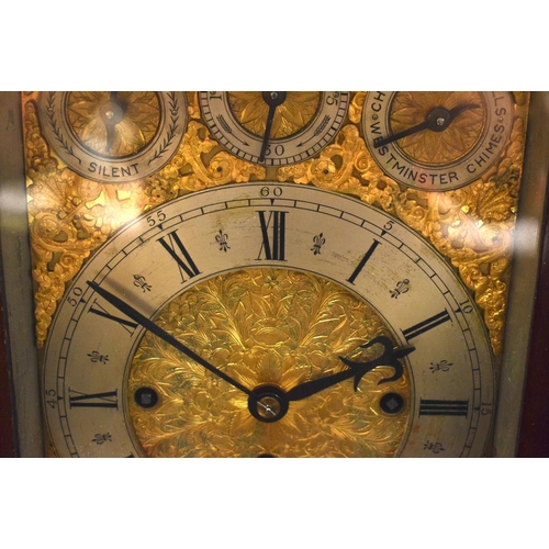 3879 - A LARGE ANTIQUE BRACKET CLOCK ON BELLS. 67 cm x 40 cm.