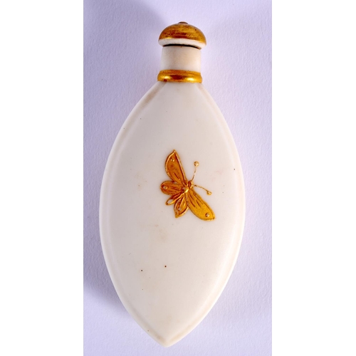 111 - Royal Worcester rare parian scent bottle with an elaborate gilt crucifix design, verso with a gilt b... 