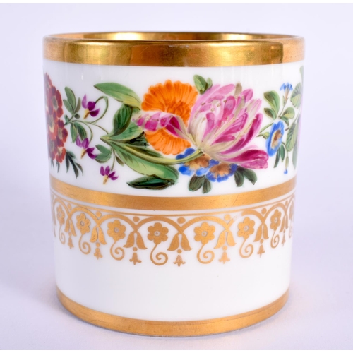 178 - Sevres coffee can and stand each painted with a wide foliate border, blue printed mark c. 1815-1824 ... 