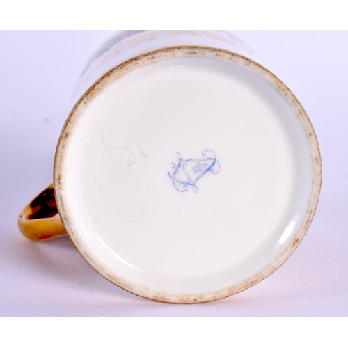 178 - Sevres coffee can and stand each painted with a wide foliate border, blue printed mark c. 1815-1824 ... 