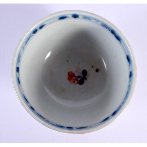 209 - A PAIR OF 19TH CENTURY CHINESE CORAL DRAGON BLUE AND WHITE TEABOWLS bearing Kangxi marks to base, to... 