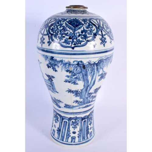 217 - AN IMPORTANT CHINESE MING DYNASTY CHINESE BLUE AND WHITE MEIPING VASE C1436-1464, Interregnum period... 