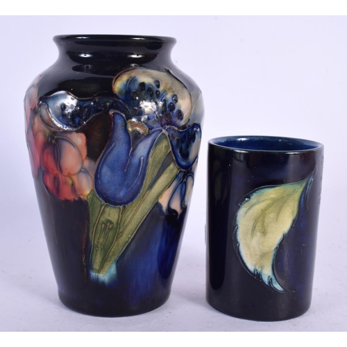 262 - TWO MOORCROFT VASES. Largest 11 cm high. (2)