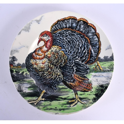 27 - AN UNUSUAL MIDWINTER TURKEY PLATE. 24 cm diameter.