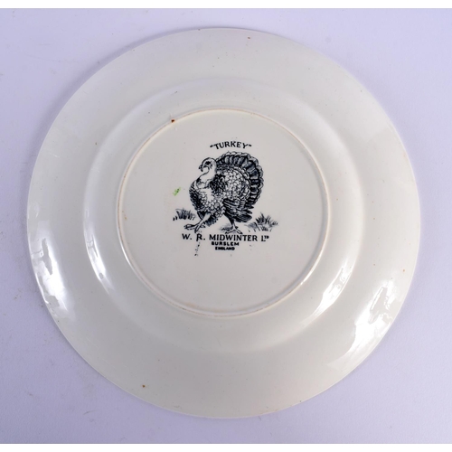 27 - AN UNUSUAL MIDWINTER TURKEY PLATE. 24 cm diameter.