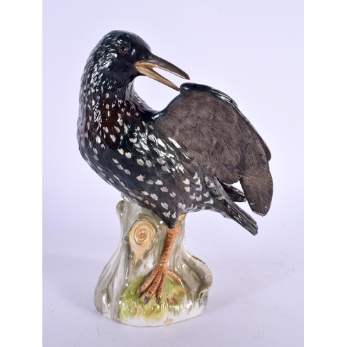 28 - A 19TH CENTURY MEISSEN PORCELAIN FIGURE OF A BIRD. 16 cm x 8 cm.