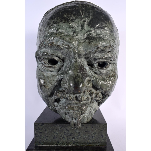 282 - Sir Jacob Epstein (1880-1959) Bronze, Russian Male, Marble plinth. 37 cm x 17 cm.