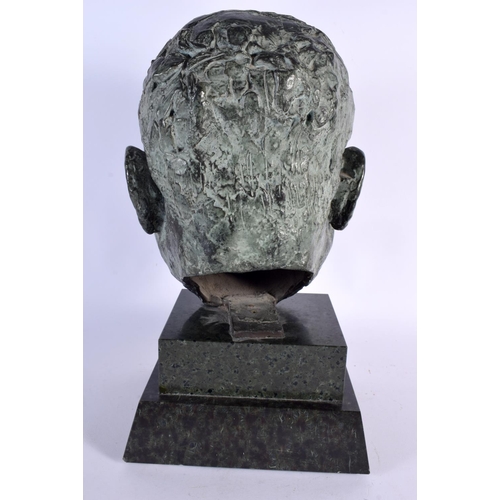 282 - Sir Jacob Epstein (1880-1959) Bronze, Russian Male, Marble plinth. 37 cm x 17 cm.