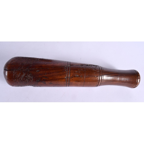 295 - A LOVELY 18TH CENTURY ENGLISH FRUITWOOD PESTLE AND MORTAR. Mortar 20 cm x 15 cm. (2)