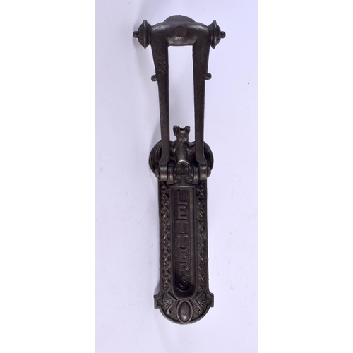 317 - A RARE VICTORIAN CAST IRON BAT LETTER DOOR KNOCKER by A Kenrick & Sons No 422. 22 cm long.