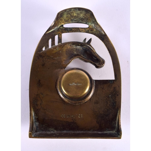 328 - AN ART DECO AUSTRIAN GESCHUTZ HORSE STABLE INKWELL. 15 cm x 10 cm.