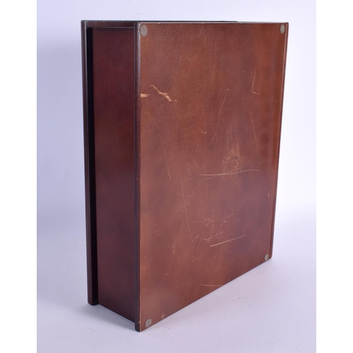 380 - A LARGE GEORGE III STYLE MAHOGANY HIDDEN STORAGE LIBRARY BOOK with brass mounts. 36 cm x 30 cm.