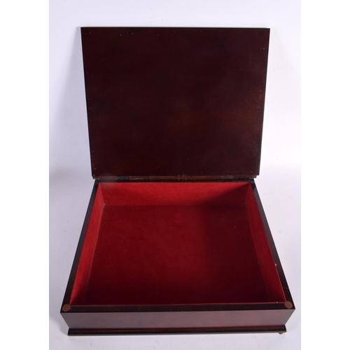 380 - A LARGE GEORGE III STYLE MAHOGANY HIDDEN STORAGE LIBRARY BOOK with brass mounts. 36 cm x 30 cm.