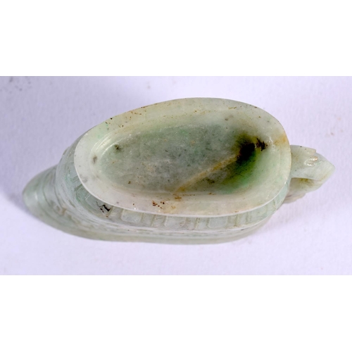 389 - A 19TH CENTURY CHINESE CARVED JADEITE LIBATION CUP Qing. 8 cm x 6 cm.