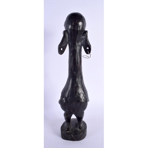 415 - AN AFRICAN TRIBAL CARVED WOOD FERTILITY FIGURE. 30 cm high.