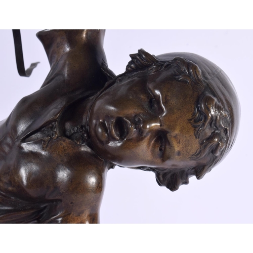 426 - French School (19th Century) Bronze, The swan strangler. 36 cm x 24 cm.