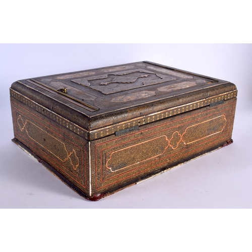 427 - A LARGE 19TH CENTURY MIDDLE EASTERN ISLAMIC MICRO MOSAIC CASKET decorated with kufric scripture. 38 ... 