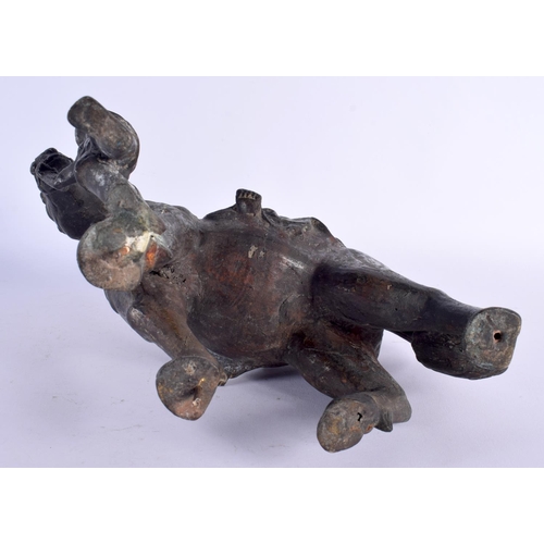 458 - A LARGE 19TH CENTURY CHINESE BRONZE FIGURE OF A HORSE modelled with attendants. 32 cm x 22 cm.