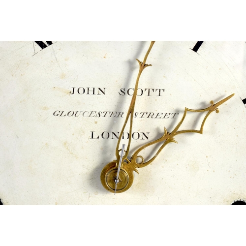 464 - A FINE GEORGE III MUSICAL BRACKET CLOCK by John Scott of London. 62 cm x 30 cm.