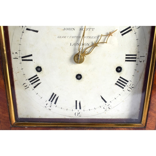 464 - A FINE GEORGE III MUSICAL BRACKET CLOCK by John Scott of London. 62 cm x 30 cm.