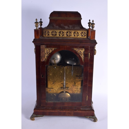 464 - A FINE GEORGE III MUSICAL BRACKET CLOCK by John Scott of London. 62 cm x 30 cm.