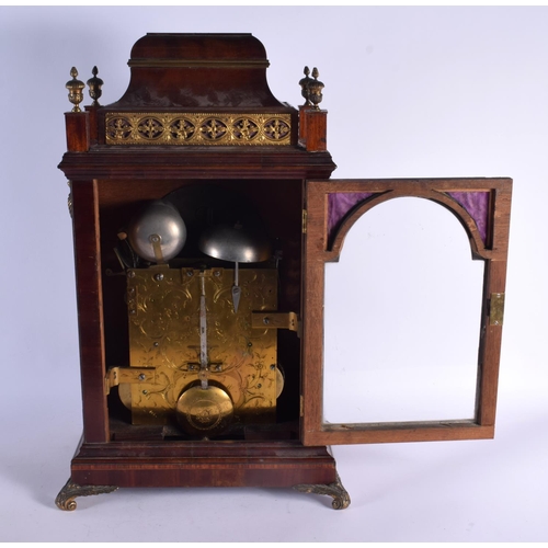 464 - A FINE GEORGE III MUSICAL BRACKET CLOCK by John Scott of London. 62 cm x 30 cm.